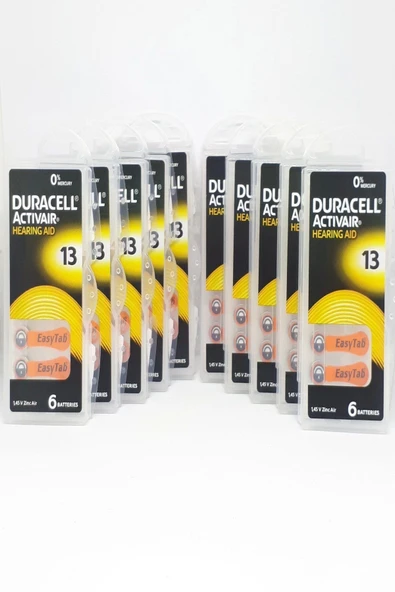 Duracell 13 Numara Işitme Cihaz Pili Kulaklık Pili 6'lı*10 Paket ürün görseli 1