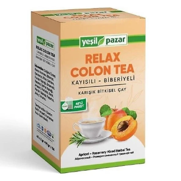 Yeşil Pazar Kayısılı Biberiyeli Relax Colon Tea 45 Poşet Çay ürün görseli 1