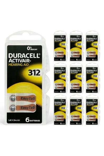 Duracell Activair 312 Numara Işitme Cihazı Pili 6x10 (60 Adet) ürün görseli 1