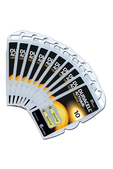 Duracell Activair 10 Numara Işitme Cihaz Pili 6x10 (60 Adet) ürün görseli 1