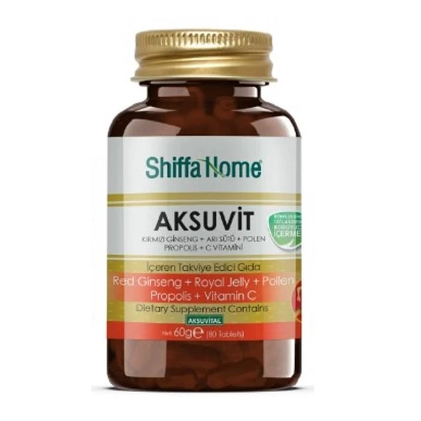Shiffa Home Aksuvit Ginseng & Arı Sütü & Polen & Propolis & C Vitamini 80 Tablet ürün görseli 1