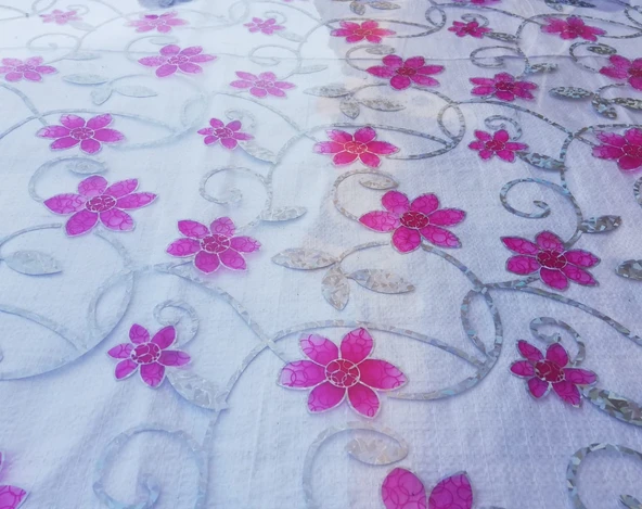 ŞEFFAF DESENLİ  100cm x 100cm MASA ÖRTÜSÜ 1.7mm KALIN PVC KAYMAZ MASA ÖRTÜSÜ ürün görseli 1