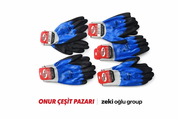 Zimak Çift Kaplama Sandy Finish İş Eldiveni Kaymaz Dayanıklı Bahçe Eldiveni ürün görseli 1