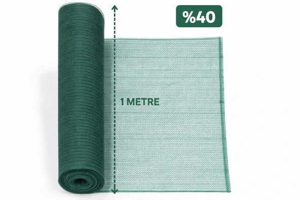 %40 Gölgelik File 1 METRE X 80 METRE Bahçe Gizleme Ağı Bahçe  Çit Örtüsü Meyve Ağacı Örtüsü ürün görseli 1