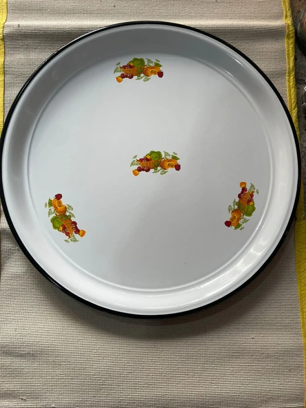 Emaye Sini Sofra, Yemek Sunum Tepsi, Yer Sofrası Çinko ~60 cm ürün görseli 1