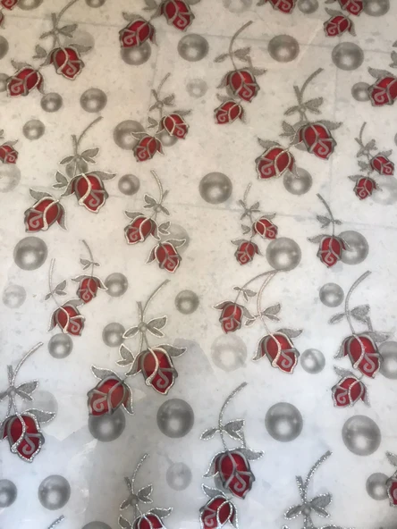 polset Şeffaf Desenli Masa Örtüsü 80cm X 200cm 1.8mm Pvc Masa Örtüsü Koruyucu ürün görseli 1