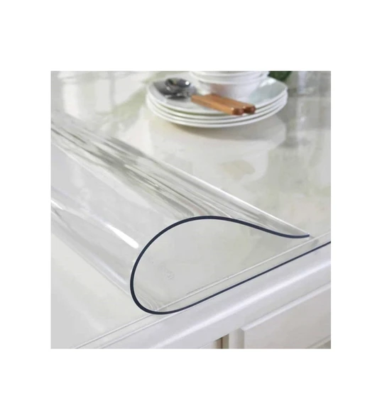 Şeffaf Masa Örtüsü 70cm X 130cm 1.8mm Pvc Masa Örtüsü Koruyucu ürün görseli 1