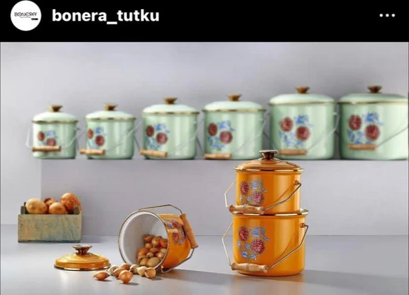 BONERA EMAYE BAĞRAÇ 3LÜ SET 6 PARÇA 14CM 16CM 18 CM ürün görseli 1