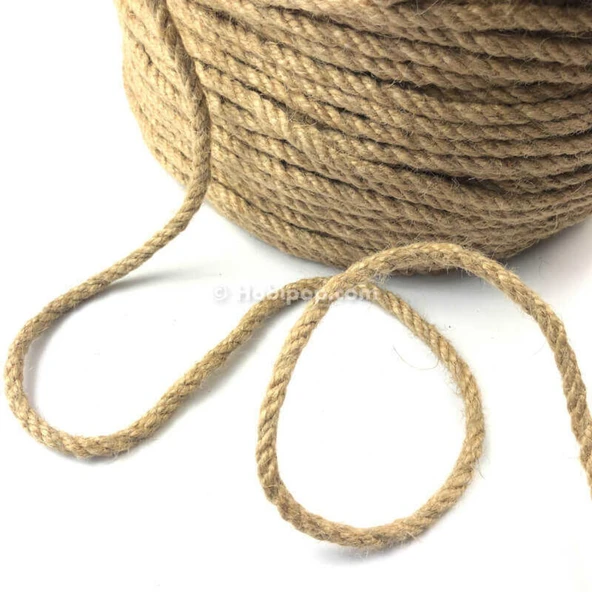 Jüt Halat Dekor ipi 6 Mm 10 Metre ip Halat ip Hasır ip Jüt Kendir ip ürün görseli 1