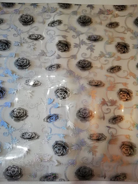 ŞEFFAF MASA ÖRTÜSÜ 1,7 mm 80 cm x 200 cm Kalın DESENLİ Pvc Kaymaz Masa Örtüsü Koruyucu 80 CM X 200 CM ürün görseli 1
