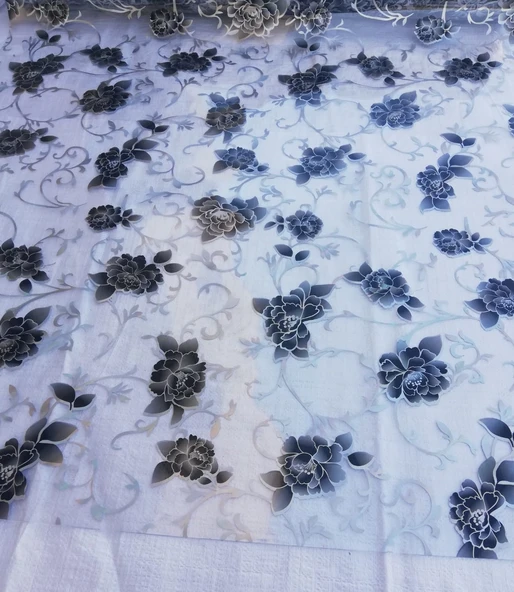 ŞEFFAF DESENLİ  en 100cm MASA ÖRTÜSÜ 1.4 mm KALIN PVC KAYMAZ MASA ÖRTÜSÜ ürün görseli 1