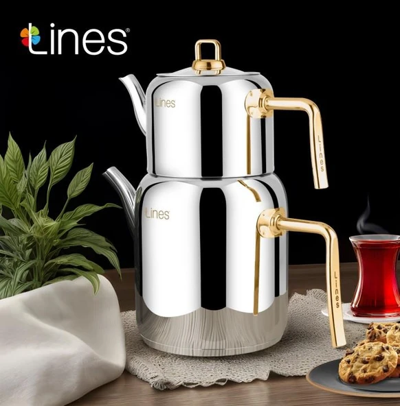 Lines Mercan Metal Kulp Paslanmaz Çelik Çaydanlık ürün görseli 1
