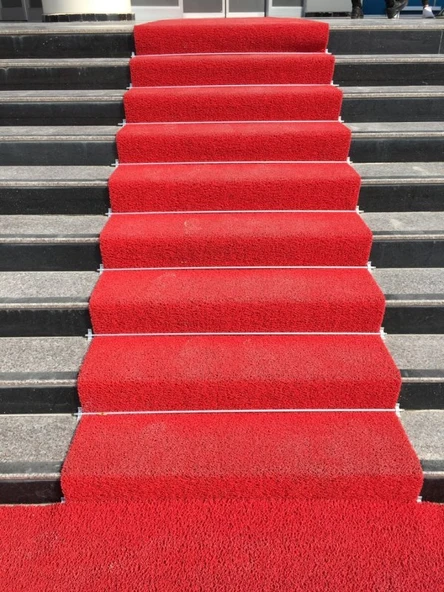COLOURMAT Kaydırmaz Kaymaz Yolluk Karmaşık Halı Kıvırcık Paspas 1m X 3m (KIRMIZI) ürün görseli 1