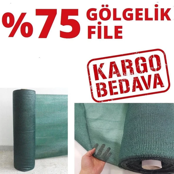 %75 Gölgelik File 1m x 20m Bahçe Çit Örtüsü Meyve Ağacı Örtüsü ürün görseli 1