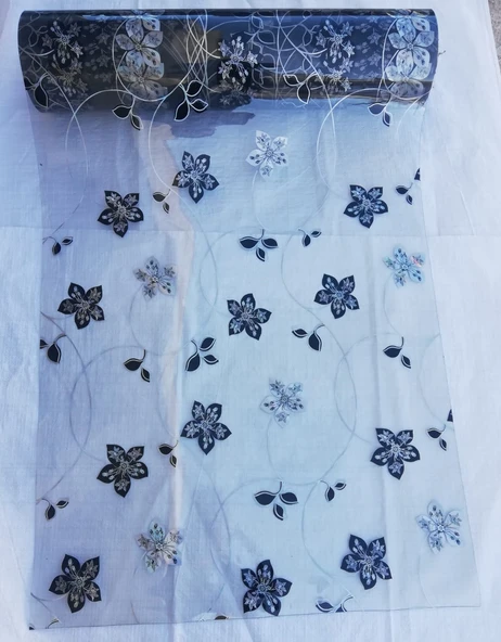 ŞEFFAF DESENLİ  80cm x 250cm MASA ÖRTÜSÜ 1.7mm KALIN PVC KAYMAZ MASA ÖRTÜSÜ ürün görseli 1