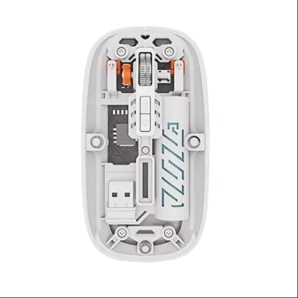 Şeffaf Tasarım Kablosuz Şarjlı Mouse (Bluetooth + USB Çift Mod) - Resim 4
