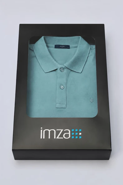 Yeşil Polo Yaka Pike Kısa Kol Slim Fit Pamuklu Tişört 1011260170 ürün görseli 1