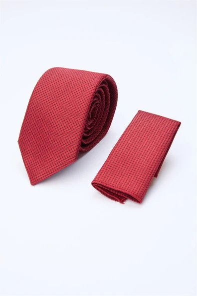 Kırmızı-Lacivert Desenli 7 Cm Kravat 1090260130 ürün görseli 1
