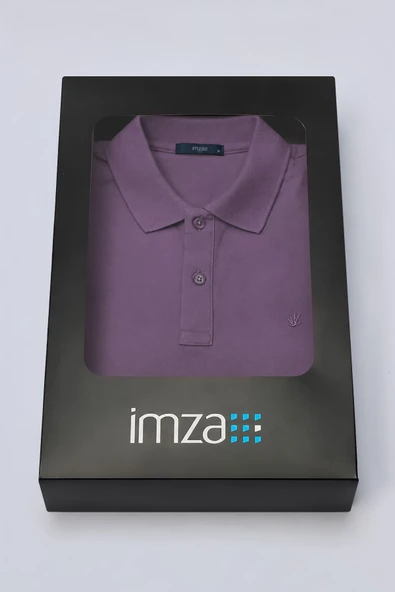 Mor Polo Yaka Pike Kısa Kol Slim Fit Pamuklu Tişört 1011260170 ürün görseli 1