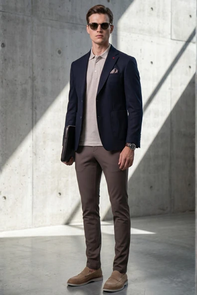 Lacivert 6 Drop Slim Fit Pamuklu Ceket 1002260126 ürün görseli 1