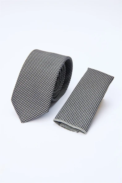 Siyah-Gri Desenli 7 Cm Kravat 1090260130 ürün görseli 1