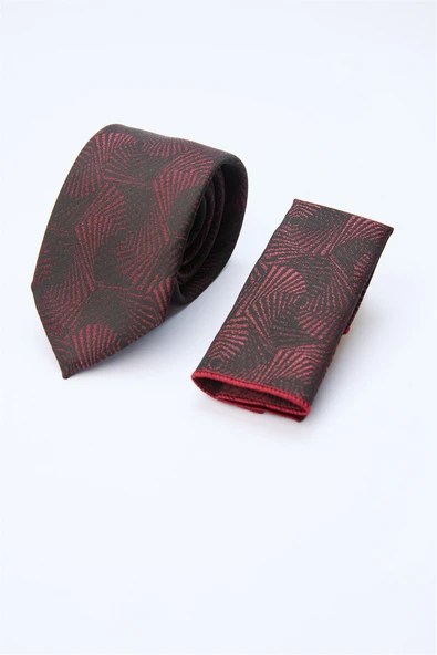 Siyah-Kırmızı Desenli 7 Cm Kravat 1090260123 ürün görseli 1