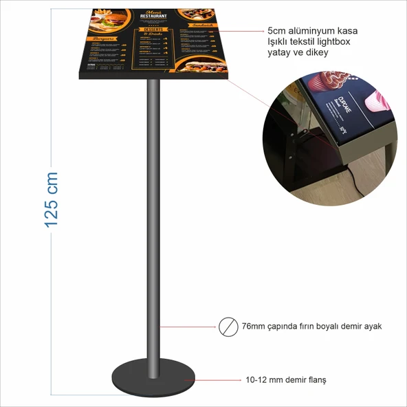 Ayaklı Işıklı Lightbox Menu - Resim 4