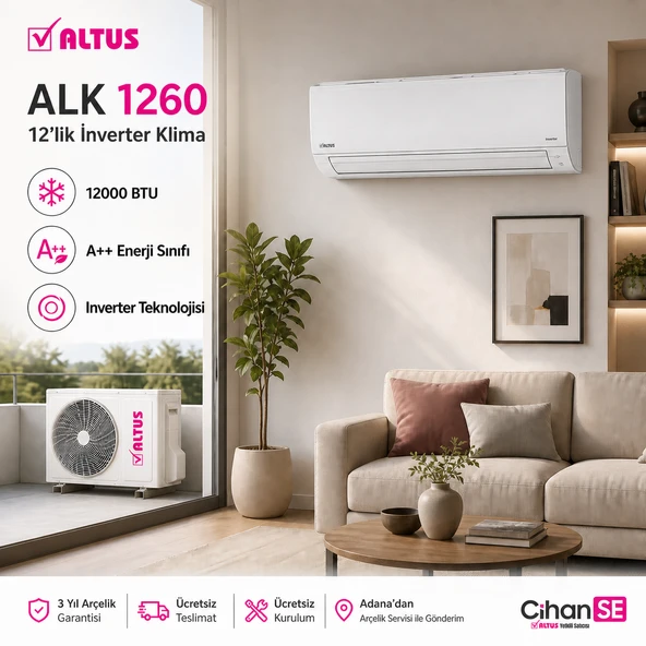 Altus ALK-1260 A++ 12000 BTU KLİMA 12'lik İnverter Klima ürün görseli 1