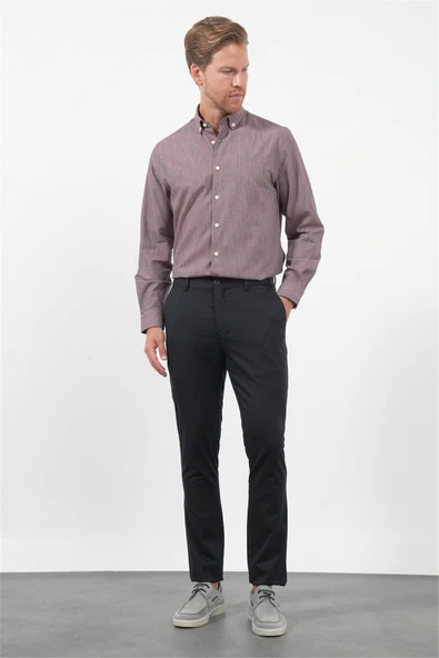 Siyah Yan Cep Slim Fit Casual Pamuklu Chino Pantolon 1003260178 ürün görseli 1