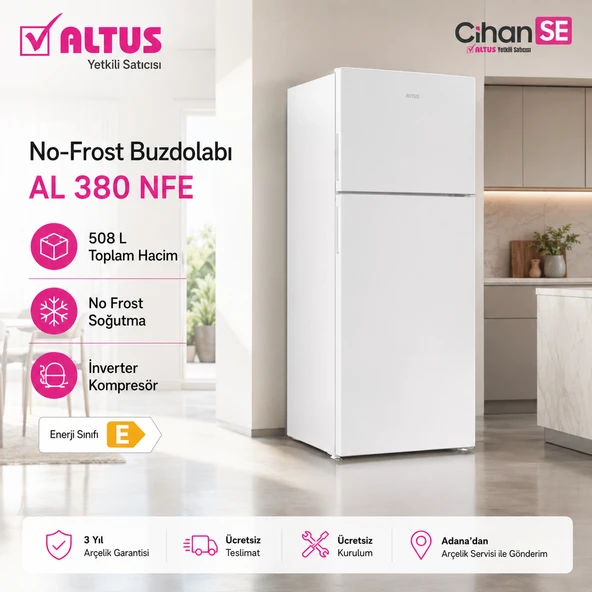 Altus AL 380 NFE No-Frost Yeni Model Buzdolabı ürün görseli 1