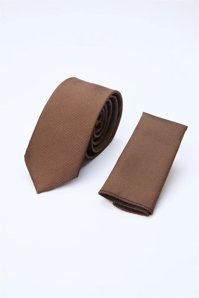 Kahverengi Kuş Gözü Desen  7 Cm  Kravat 1090260100 ürün görseli 1
