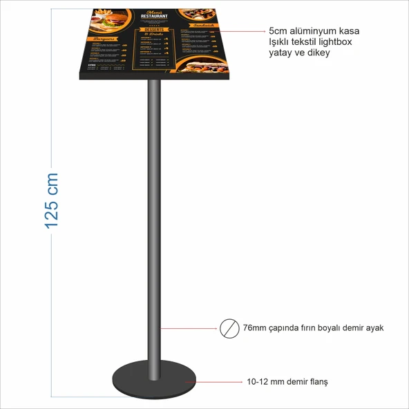 Ayaklı Işıklı Lightbox Menu - Resim 2