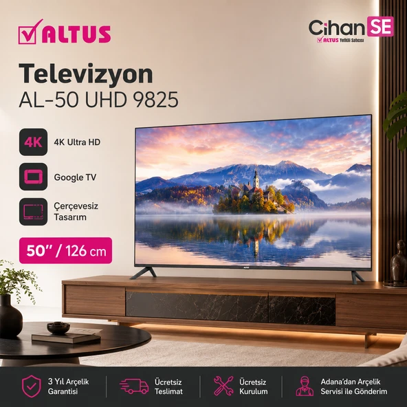 Altus AL 50 UHD 9825 4K Led Tv Televizyon Google TV ürün görseli 1