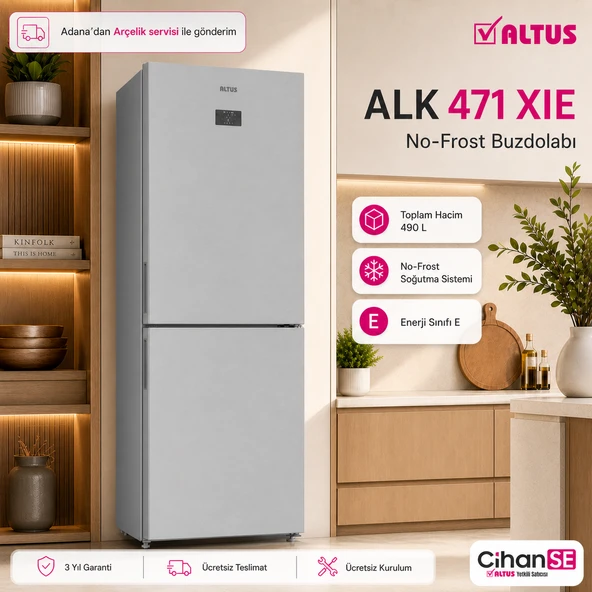 Altus ALK-471 XIE 490 litre Kombi No-Frost Buzdolabı ürün görseli 1