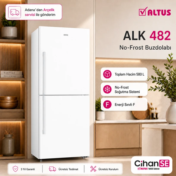 Altus ALK 482 Kombi NF 580 Litre Buzdolabı ürün görseli 1