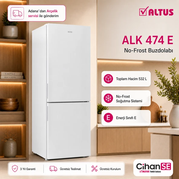 Altus ALK-474 E 532 Litre Net Hacim No-Frost Yeni Model Buzdolabı ürün görseli 1