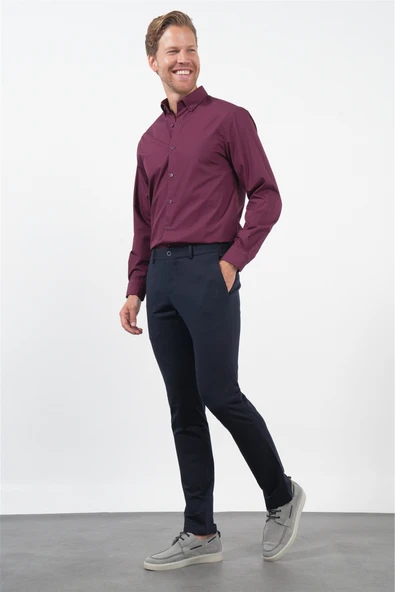 Lacivert Yan Cep Slim Fit Esnek Jogger Pantolon 1003260274 ürün görseli 1