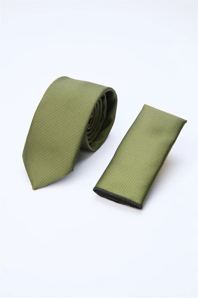 Haki Kuş Gözü Desen  6 Cm  Kravat 1090260100 ürün görseli 1