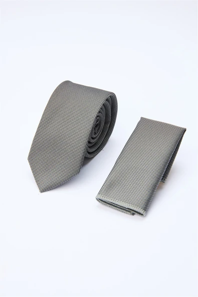 Gri Kuş Gözü Desen  6 Cm  Kravat 1090260100 ürün görseli 1