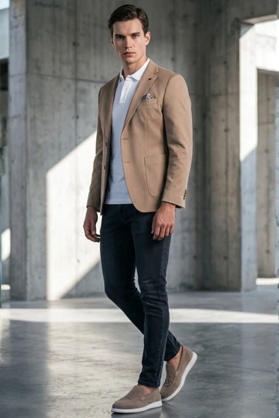 Camel 6 Drop Slim Fit Pamuklu Ceket 1002260126 ürün görseli 1