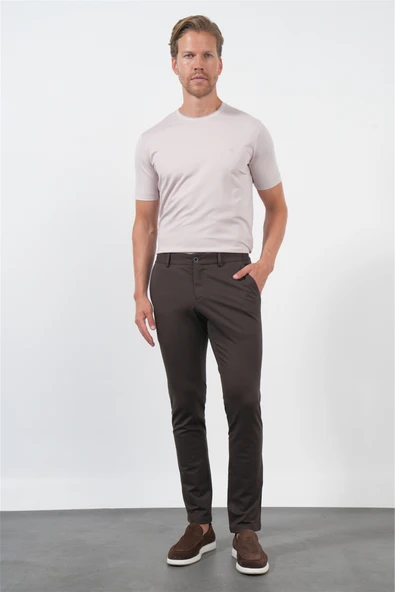 Kahverengi Yan Cep Slim Fit Esnek Jogger Pantolon 1003260274 ürün görseli 1