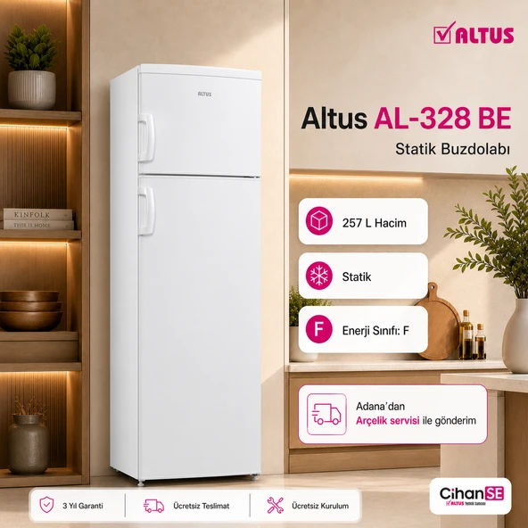 Altus AL- 328 Be 257 Litre iki Kapılı Buzdolabı ürün görseli 1