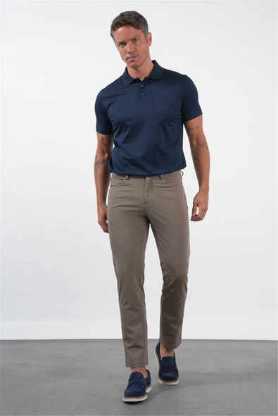 Vizon Yan Cep Örme Slim Fit Casual Pamuklu 5 Cep Pantolon 1003260906 ürün görseli 1