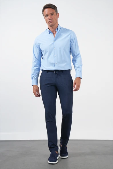 Lacivert Yan Cep Slim Fit Esnek Jogger Pantolon 1003260179 ürün görseli 1