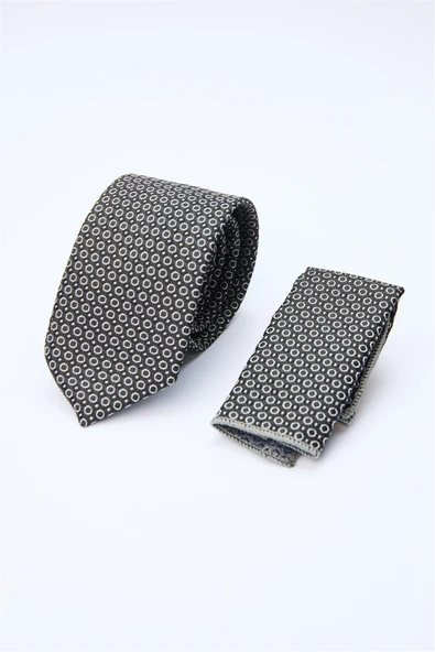 Siyah-Gri Desenli 7 Cm Kravat 1090260132 ürün görseli 1