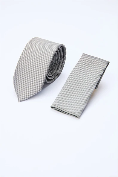 Gri Kuş Gözü Desen  7 Cm  Kravat 1090260100 ürün görseli 1