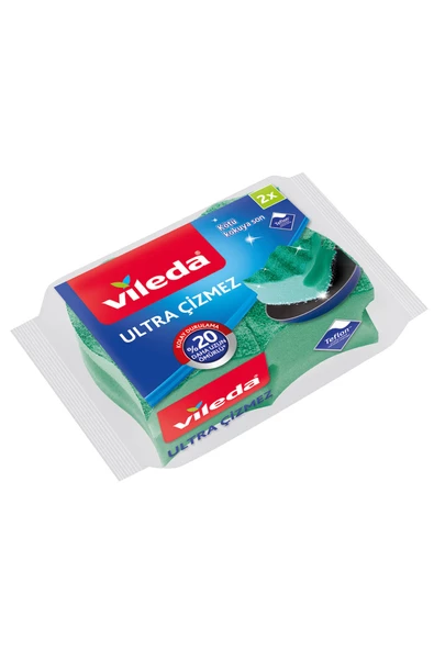 Vileda Ultra Çizmez Oluklu Bulaşık Süngeri 2'li ürün görseli 1