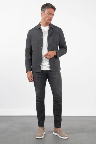 Füme Berberi Yaka Slim Fit Esnek Mont 1007260154 ürün görseli 1