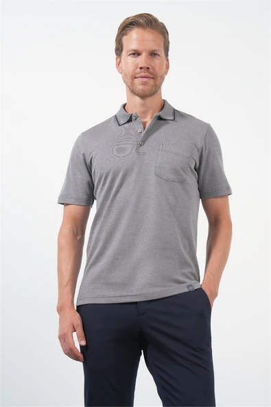 Vizon Polo Yaka Kısa Kol Cepli Comfort Fit Pamuklu Tişört 1011260157 ürün görseli 1