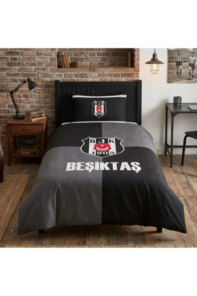 YENİ SEZON LİSANSLI BEŞİKTAŞ EFSANE TEK KİŞİLİK NEVRESİM TAKIMI ürün görseli 1